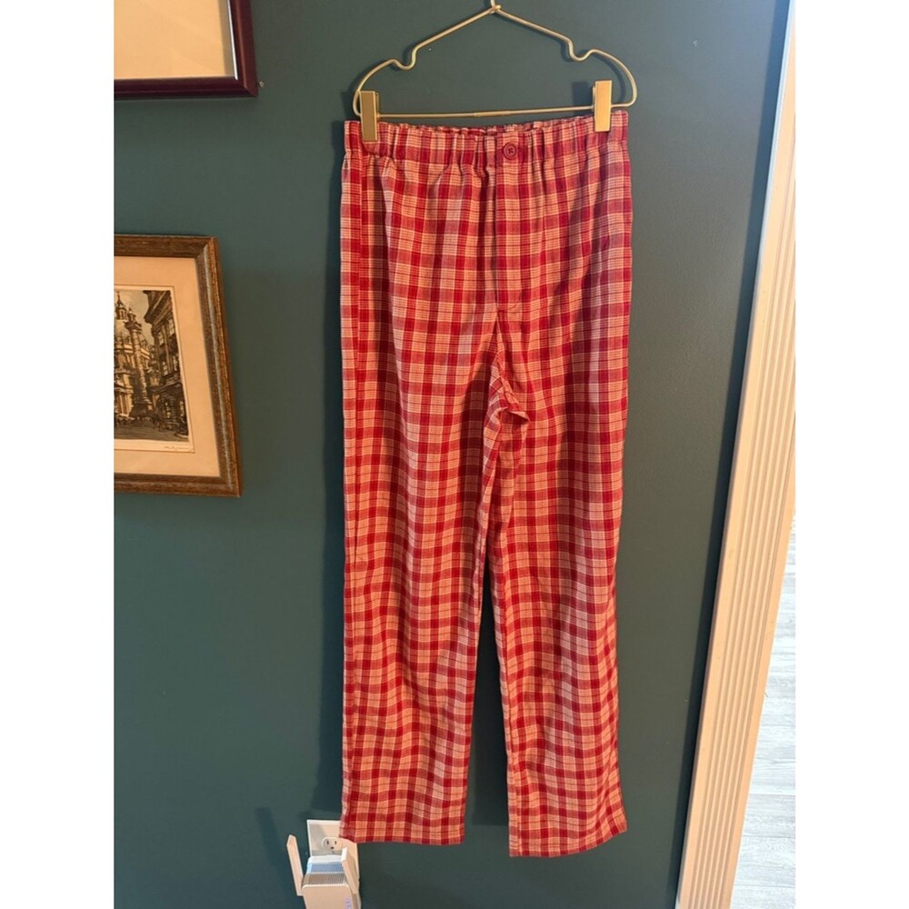 Brandy Melville Red and Cream Plaid Pants